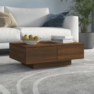 VidaXL Table basse Chêne marron 90x60x31 cm Bois d'ingénierie