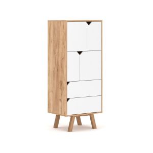 Image de Calicosy Buffet haut 4 portes 2 tiroirs L57 x H140 cm - Tokio