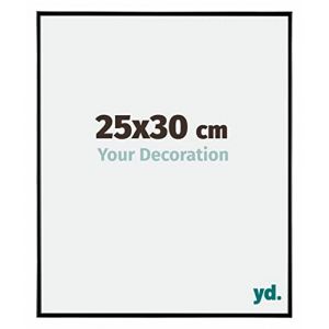 Yd. - Your Decoration - 25x30 cm - Cadre Photo en Plastique Avec Verre acrylique - Anti-Reflet - Excellente Qualité - Noir Très Brillant - Cadre