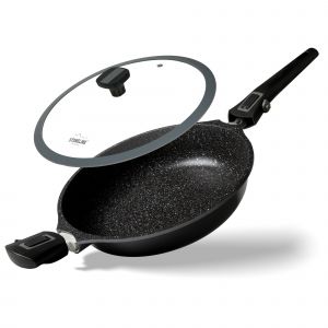 Stoneline Sauteuse Imagination PLUS 28 cm, avec poignées amovibles et couvercle en verre