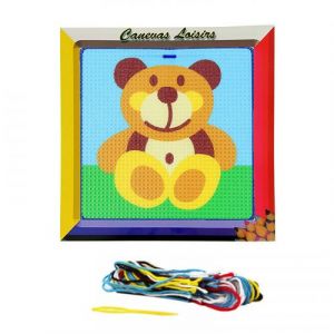 Kit canevas Nounours ourson 15 x 15 cm gros trous