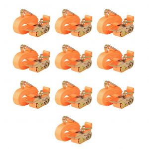 VidaXL Sangle d?arrimage 10 pcs 0,4 tonne 6 m x 25 mm Orange
