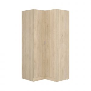 Armoire Dcipo, Meubles d'angle pour chambre à coucher, Armoire d'angle avec 2 portes battantes, 91x93h184 cm, Chêne