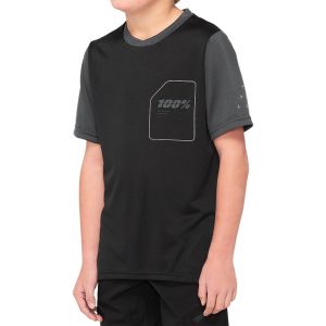 100% Kid's Ridecamp Youth Jersey - T-shirt technique taille M, noir/beige