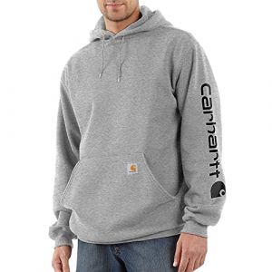 Carhartt Sleeve Logo Hooded Sweatshirt - Sweat à capuche taille L, gris
