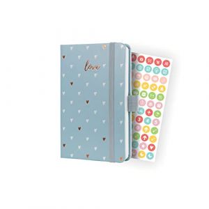 Sigel J4334 Jolie Agenda semainier 2024, Grey Love, 9,5 x 15 cm, couverture rigide, 174 pages, gris