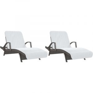 VidaXL Serviettes de plage 2 pcs blanc 75x200 cm tissu 400 GSM