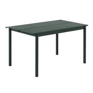 Muuto Table rectangulaire Linear / Acier - 140 x 75 cm vert foncé en métal