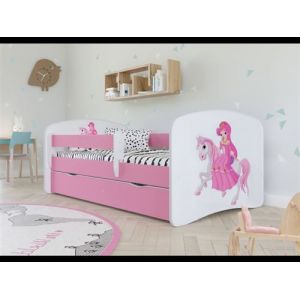 Kocot Kids Lit princesse rose Babydreams sur un c val avec un tiroir matelas 140/70 5903282037601