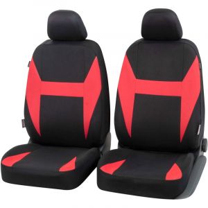 Walser Housse de siège Auto Caledon Housse de siège Avant, Housse Auto Universelle Noir-Rouge, Housse de siège Polyester 13324