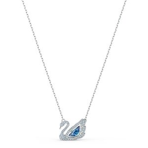 Swarovski COLLIER 5533397 - Collier Métal Argenté Cygne Strass et Cristal Bleu Femme