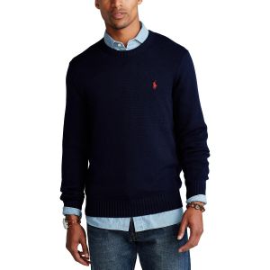 Ralph Lauren Pull col rond en coton Bleu Marine - Taille L