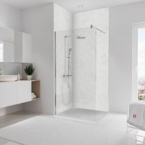 Schulte-ufer Panneau mural Marbre brillant, revêtement pour douche et salle de bain, DécoDesign brio Lot de 2 panneaux 100 x 255 cm