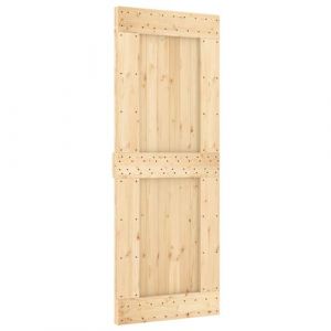 VidaXL Porte coulissante et kit de quincaillerie 80x210 cm pin massif, porte intérieure, porte de grange intérieure, porte de grange