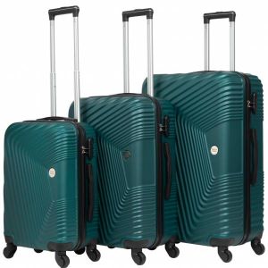 VERTICAL STUDIO "Fredrikstad" Valise Ensemble de 3 20" 24" 28" vert foncé