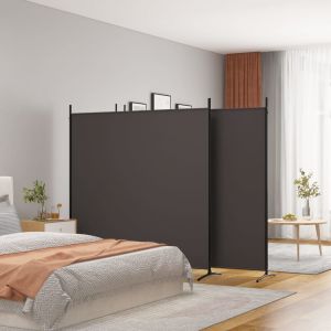 VidaXL Cloison de séparation 4 panneaux Marron 698x180 cm Tissu