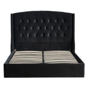 Lit Coffre King size 180x200 cm sultan velours Noir