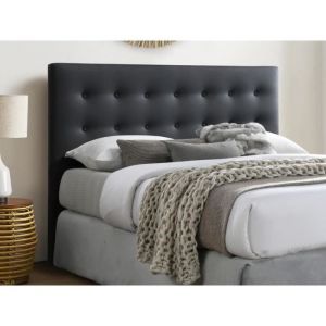 Tête de lit capitonnée 160 cm - Simili - Noir - FRANCESCO