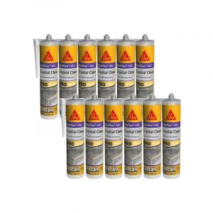 Sika Mastic-colle transparent flex 142 Crystal Clear - Mastic polymère - Pour collage, joint et fissures - Haute performance - Intérieur & Extérieur - Carton de 12 cartouches de 290ml