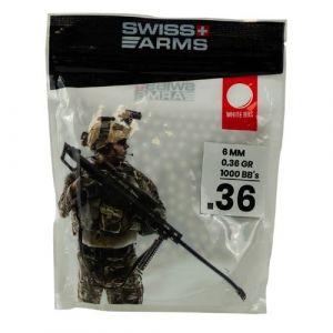 Sac 1000 billes 0 36 g 6 mm blanc s swiss arms ka bb 18 wh swiss arms