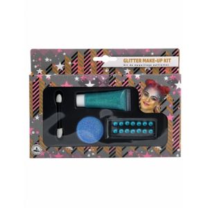 Kit de maquillage bleu paillet&eacute; Taille Unique