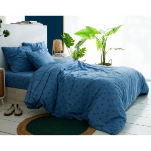 Taie d'oreiller MAX bleue en coton