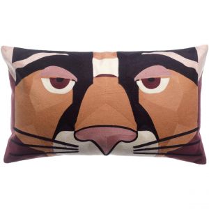 Declikdeco Coussin brodé Babka Ebène 40 x 65 cm