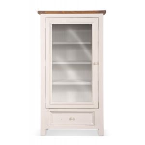 Décoration d'Autrefois Vaisselier 1 Tiroir Bois Blanc 82x39x150cm