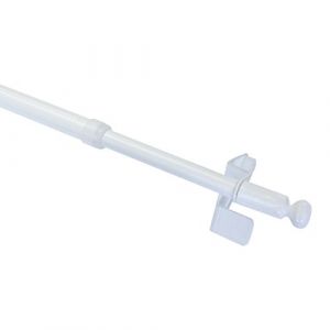 GARDINIA Tringle de vitrage, Fixation par pression, Barre extensible, Pose sans vis et sans per&ccedil;age, Press&Go Filigrano, Boule, Diam&egrave;tre: 8/10 mm, Longueur: 30-50 cm, M&eacute;tal, Blanc
