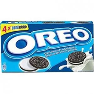 Oreo Original - Biscuit Cacaoté Fourrés Goût Vanille - Idéal pour le Goûter - Boîte de 4 Sachets (176 g)