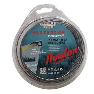 Avalon Fil hélicoïdal en Nylon Universel pour débroussailleuse et Tondeuse (2,7 mm x 15 m)