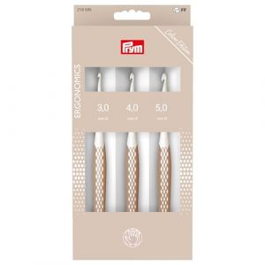 Prym Ergonomics 218595 Lot d'aiguilles à laine Taupe 3/4/5 mm