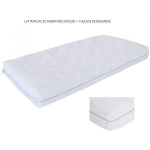 Image de Domiva Matelas + housse 3D Dream - Blanc - 60 x 120 cm