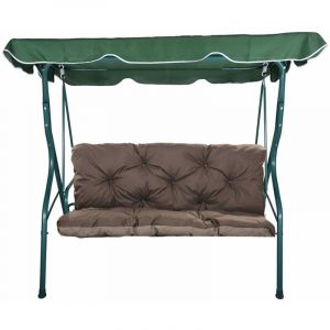Coussins de balancelle extérieur 160 x 50 x 50cm, coussins pour balancelle 3 places Brun Setgarden