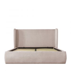 DRAWER Lit coffre en Tissu 160x200 cm - Écru
