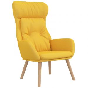 VidaXL Chaise de relaxation Jaune moutarde Tissu