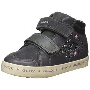 Geox B Kilwi Girl A, Basket Gar&ccedil;on Fille, Anthracite, 26 EU
