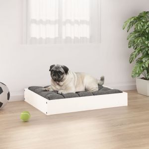VidaXL Lit pour chien Blanc 61,5x49x9 cm Bois de pin solide