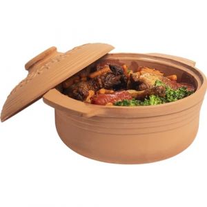 Browin 770612 Cocotte Ronde en Argile - 4 l, Marron