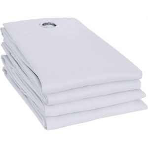 Douceur D'int&eacute;rieur - Lot de 4 rideaux &agrave; &oelig;illets occultants unis petite hauteur 140 x 180 cm - Gris p&acirc;le