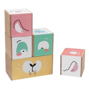 Paulette et Sacha Les frimousses - cubes &agrave; empiler - origi