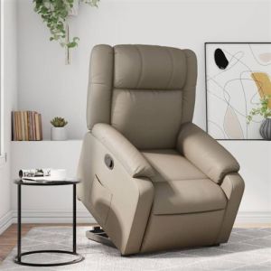 VidaXL Fauteuil Inclinable, Chaise de Relaxation avec Dossier, Si&egrave;ge avec Accoudoirs, Fauteuil TV de Salon, Moderne, Cappuccino Similicuir