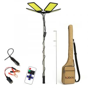wiltec Lampe télescopique 12 v led V2, 560 x 560 x 1190 mm, 912 led, 11224 lm, Lumière avec Barre de support et Télécommande pour Camping Tente