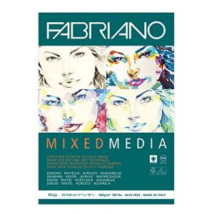 Fabriano Bloc de papier Mixed Media, A3, 29,7 cm x 42 cm, 160 g/m², 29,7 x 42 cm (A3) - 160 g/m²