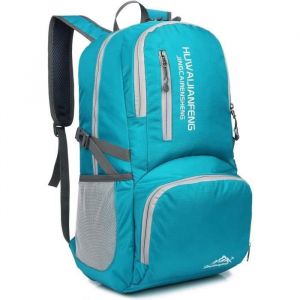 35L Sac à Dos léger Voyage Packable, Imperméable Sac Sport pour Camping randonnée Trekking extérieur Homme Femme (Bleu Clair).