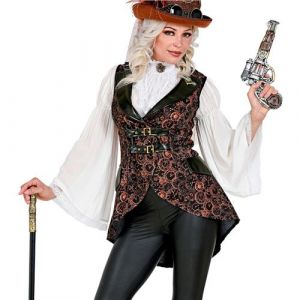 D&eacute;guisement Gilet Steampunk Horloge Temps Femme Xl Noir 48170 Widmann