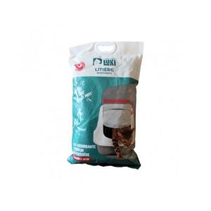Litière - Mon Ami Luki - Bentonite Agglomérante Sans Odeur 3% Charbon Actif 5L - Chat - Blanc