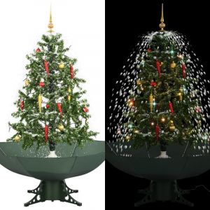 Image de VidaXL Arbre de Noël neigeux avec base de parapluie Vert 150 cm