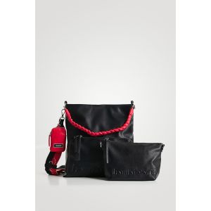 Image de Desigual Sac hobo Half Logo Butan avec logo sur le devant Noir