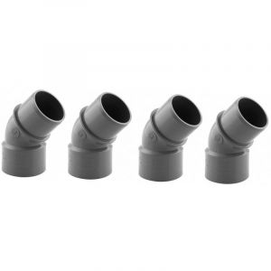 Jardiboutique 4 coudes pvc &eacute;vacuation &oslash; 32 mm, 45&deg; m-f Gris